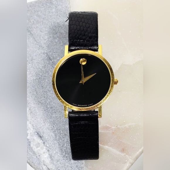 Movado Accessories - Movado 87-45-882, Museum dial w/original leather strap and clasp.